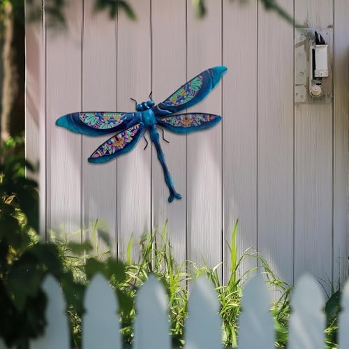 LIFFY Metal Dragonfly Wall Decor Handmade - Outdoor Metal Wall Art Decor for Patio Garden Fence Living Room, Bedroom, Dragonfly Gifts - Image 4