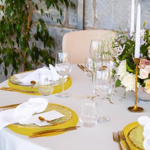 50 PCS Gold Round Placemats Glitter Paper Disposable Placemat Table Mats Sequin Doilies Decorative Place Mats for Birthday Wedding Christmas Banquet Thanksgiving Graduation Party Dinner Table Decor - Image 5