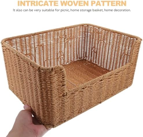 Woven Storage Basket Organizer Bin for Books and Toiletries - Image 4