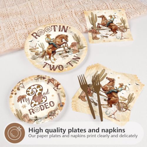 96Pcs Western Cowboy 2nd Birthday Party Decorations, Serves 24 - Image 4