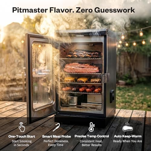 EAST OAK 30" Electric Smoker for Outdoors | Built-in Meat Probe Up to 6× Longer Smokes on a Single Load | Side Chip Loader for Smoking | Bigger Batches with 725 sq in Cooking Area, Mist Silver - Image 2