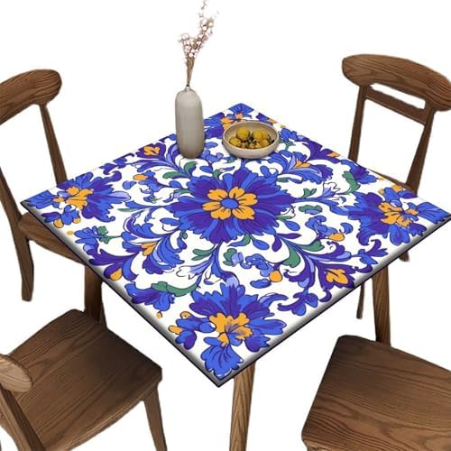 Outdoor Tablecloth Square, Mexican Talavera Pattern Printed on Stain Resistant Patio Table Cover Square, Perfect for Meals Coffee Guest Dinners, Fit for 48" x 48" Square Tables by JRBSZMI2