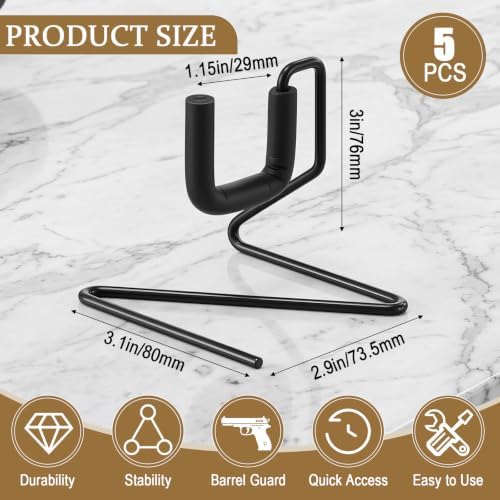 Yaocom 5 Pcs Rubber-Coated Pistol Display Stand, Desk Rest Style - Image 2