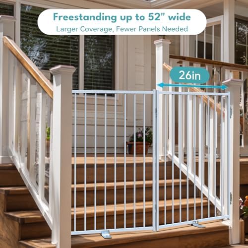 No Pawblems Freestanding Dog Gate with Door for Indoor & Outdoor, 36'' Tall - Image 4