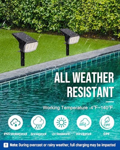 Solar Spot Lights Outdoor Waterproof, Solar Spotlights 3 Pack Neutral White - Image 5