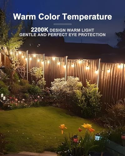 Lightdot 400FT Outdoor String Lights, LED Bistro String Lights with Shatterproof ST38 Vintage Bulbs, 2200K Dimmable, Waterproof Hanging Lights for Porch, Deck, Garden, Backyard, Balcony - ETL Listed - Image 5
