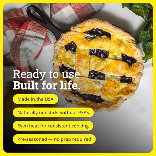 Lodge Pre-Seasoned Cast Iron Skillet, PFAS-Free, 9 Inches - Image 4