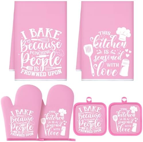 Sratte 6 Pcs Kitchen Decor Accessories Set, Kitchen, Light Pink by Sratte