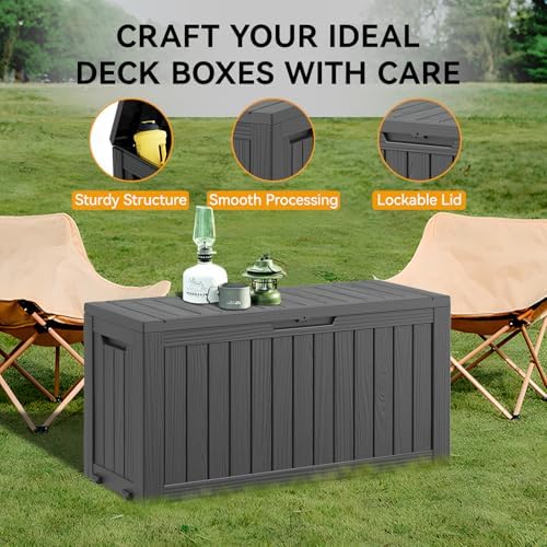KAMABOKO Outdoor Storage Box, 82 Gallon Deck Box Outdoor Waterproof Patio - Image 4