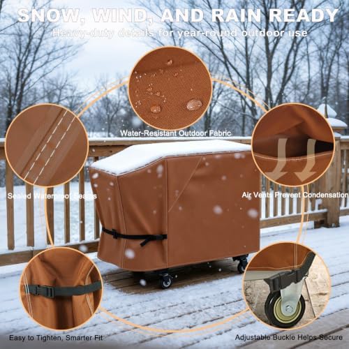 NettyPro Griddle Cover for Blackstone 28" Griddle with Single Shelf, Brown - Image 3