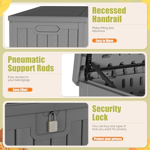 Devoko HDPE 240 Gallon Deck Box Double-Wall with Divider - Image 3