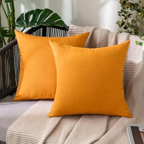 MIULEE Decorative Outdoor Pillow Covers Fall 20x20 Pumpkin Orange by MIULEE