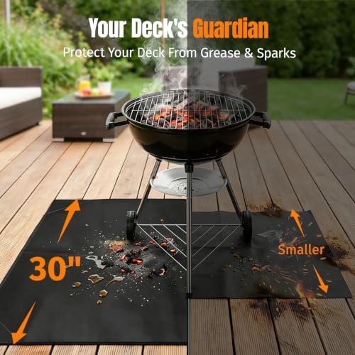 SHINESTAR 48×30 Inches Under Grill Mats for Outdoor Grill Deck Protection - Image 4