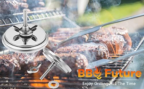 1.85 Inch BBQ Thermometer Gauge for Multiple Grills and BBQ Smokers, Barbecue Grill Temperature Gauge Replacement Parts, Silver - Image 5
