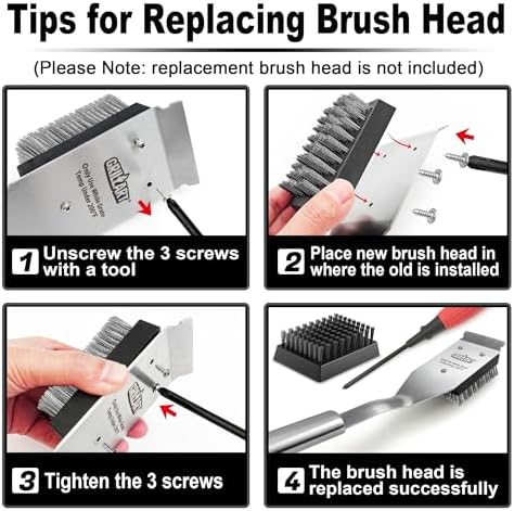 GRILLART Grill Brush and Scraper, Wire BBQ Grill Brush for Outdoor Grill, 16.5” Grill Cleaning Brush BBQ Grill Accessories, Safe Grill Cleaner Brush-Ideal Gift for Men/Dad BBQ Brush for Grill Cleaning - Image 6