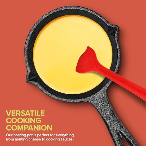 Modern Innovations Cast Iron Melting Pot for Grill Cooking, Basting Pot, Saucepan, Simmer Sauce and Butter, Small Pot, Mini Bowl for Sauces - Image 5