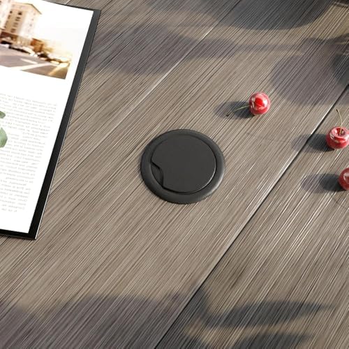 VICLLAX 28" Round Outdoor Bar Table with Adjustable Umbrella Hole, Counter Height Outdoor Furniture for Balcony, Grey Wood-Like - Image 5
