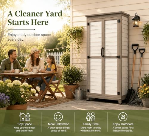 Ketive Outdoor Storage Cabinet Store More in Less Space - Image 2
