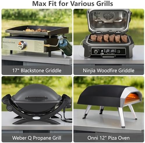 Merax 78.3" Outdoor Kitchen Island with Foldable Grill Table, Wooden Outdoor Grill Cart with Trash Can Storage & Stainless Steel Top, Outdoor Bar Cart, Pizza Oven Table for Lawn & Garden, Dark Brown - Image 6