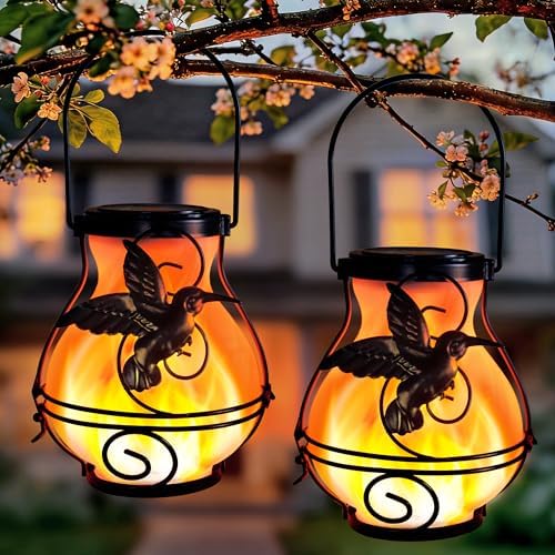 Solar Lanterns Outdoor Waterproof Hummingbird Hanging Solar Lantern by CHYGRON