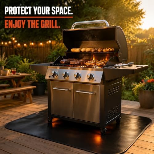 60x40inch Under Grill Mats for Outdoor Grill, Heat Resistant Pad - Image 2