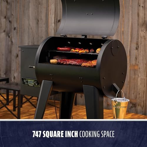 Pit Boss 700 FB2 Series Wood Pellet Grill & Smoker with Flame Broiler and LCD Digital Controller, 747-Sq. In. Cooking Space, 180°F to 500°F Temperature Range, Meat Probe, 21 lb. Pellet Hopper, Black - Image 3
