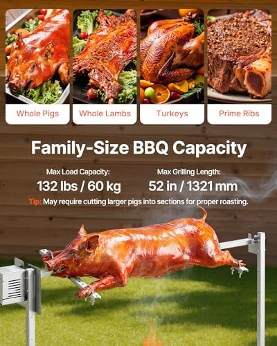 VEVOR Rotisserie Grill, 52" N Electric Rotisserie Grill Kit - Image 3