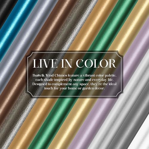 Bursvik 37" Aluminum Wind Chimes for Outside(Black), Patio Zen Decor Gift - Image 3