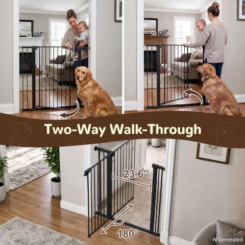 41” Extra Tall Baby Gate for Stairs 29.7-40.6" Wide Dog Gate - Image 5
