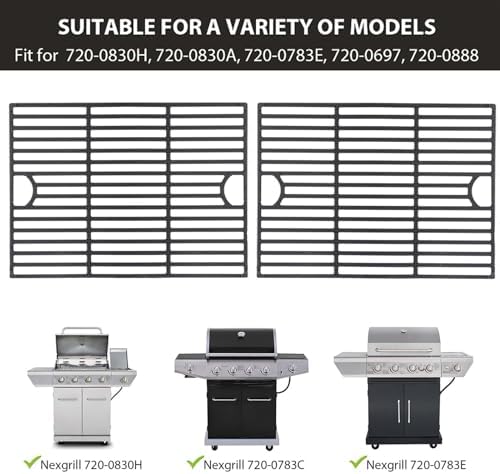 Grill Grates for Nexgrill 4 Burner 720-0830H 720-0830D 720-0670A 720-0783C 720-0783E 720-0958A, 17" Cast Iron Replacement Parts for 5 Burner 720-0888N Charbroil 463241113 463446015, Kenmore Gas Grill - Image 6
