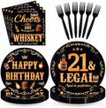 96Pcs 21 & Legal Whiskey 21st Birthday Decorations, Serves 24 by Greencian