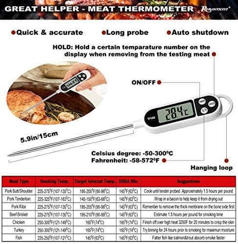 ROMANTICIST 23pcs Must-Have BBQ Grill Accessories Set with Thermometer in Case - Stainless Steel Barbecue Tool Set with 2 Grill Mats for Backyard Outdoor Camping - Father's Day Best Barbecue Gift - Image 4