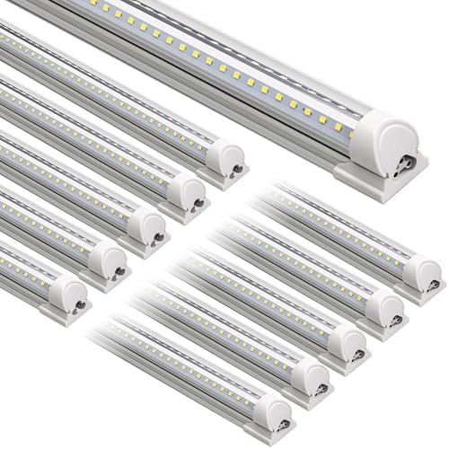Barrina T8 LED Shop Lights 6FT, 60W 8500LM 6500K, High Output, 10 Packs by Barrina