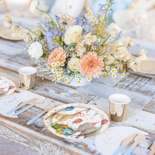 WRAPAHOLIC 25Pcs Birthday Paper Plates - 9 Inch Adorable Animal Disposable Plates Decorative Dinner Plates for Party Tableware Supplies Table Decor - Image 4