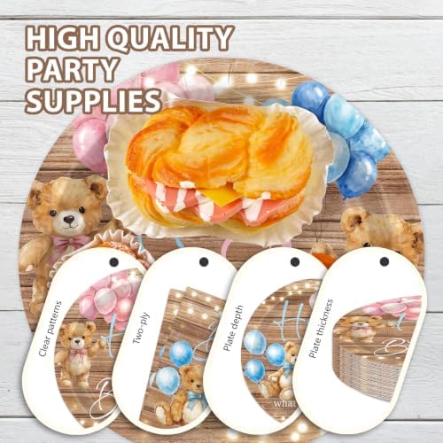 96Pcs Bear Gender Reveal Decoration for Baby, Serves 24 - Image 6