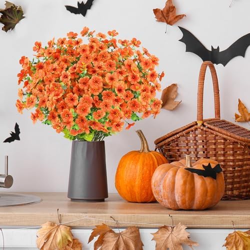 AGIRL Artificial Fall Flowers Outdoor,UV Resistant Fake Mums Porch Decor - Image 6