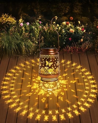 Butterfly Gifts for Women Butterfly Solar Lantern Mothers Day Gifts Birthday Gifts for Women Mom Grandma Sister Friend Garden Decor Metal Solar Lights Outside Decorative for Yard Patio Pathway Porch - Image 3