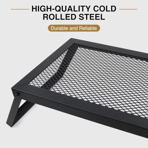 REDCAMP Folding Campfire Grill Grate, Portable Heavy Duty Steel Grate, Fire Pit Grill Grate for Outdoor Camping Cooking BBQ - Image 5