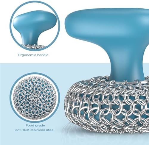 Cast Iron Scrubber Dish Scrub Brush 316 Chainmail Scrubber for Cast Iron - Image 3