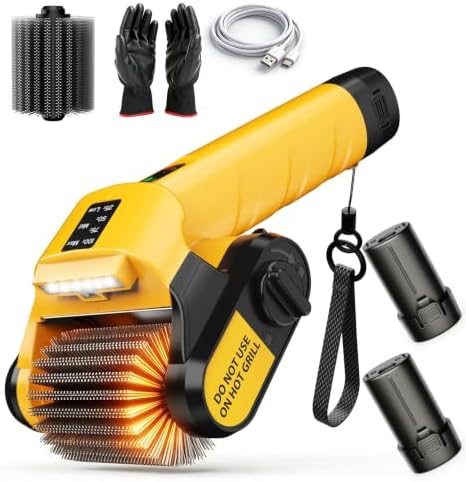 Electric Grill Brush, 5000mAh, 350-Min Runtime,800RPM Cordless BBQ Cleaner by qimedo