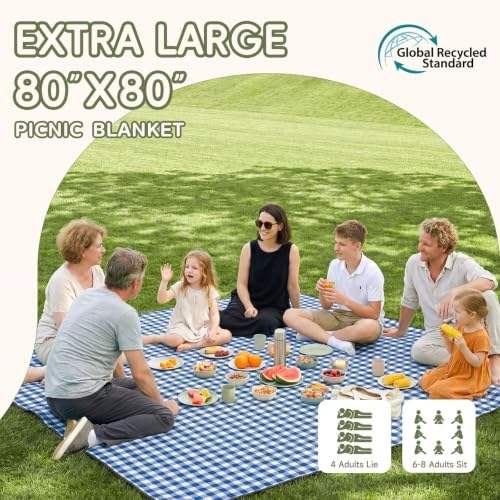 Genovega Waterproof Picnic Blanket Beach Outdoor Mat Rug Registry Wedding Search by Name Must Have Items Newly Wed Married Couple Gifts Bridal Husband Wife Men Women Mr Mrs 1 Anniversary Present - Image 2