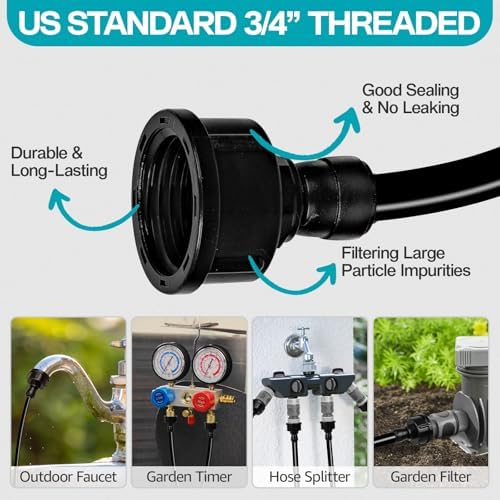 OnBrand 100FT Misters for Outside Patio with 3/4" Adapter and 2 T-Joints - Image 5