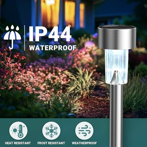 GIGALUMI Outdoor Waterproof Solar Garden Lights, 20 Pack Cold White - Image 4
