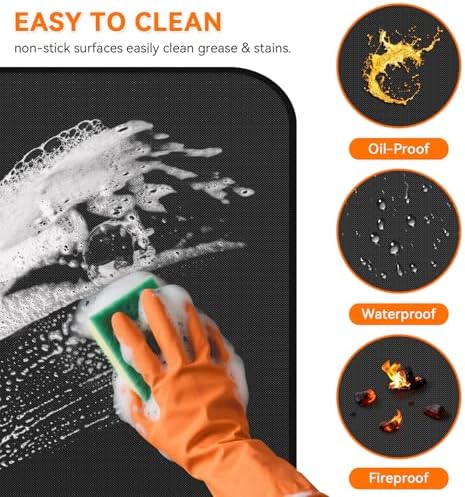 Fireplace Mat Fireproof, 48 x 30 Inch Hearth Rugs for Fireplaces Fire Resistant, Indoor Fire Pit Wood Stove Pads, Outdoor Under Grill Mats, Protect Floors and Decks from Sparks Embers - Image 7
