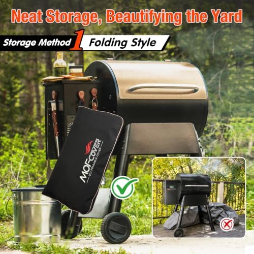 Foldable Grill Cover for Pit Boss 820 Deluxe/Pro 850, Waterproof 600D Heavy Duty Wood Pellet Smoker Cover, Fade＆Tear Resistant Pellet Grill Cover for Z Grill 700 Series,Black - Image 2