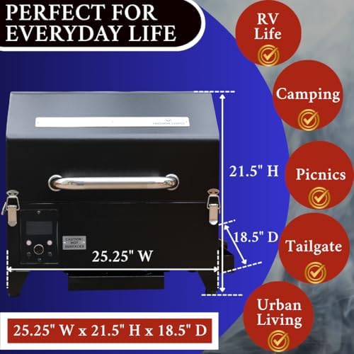 Freedom Portable Pellet Grill & Smoker, 242 Sq In, Dual Probes - Image 5