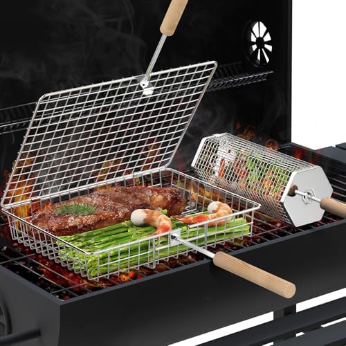 Grill Basket Set, BBQ Accessories, Outdoor Camping Cooking, Gifts for Men by IvtivfuToys