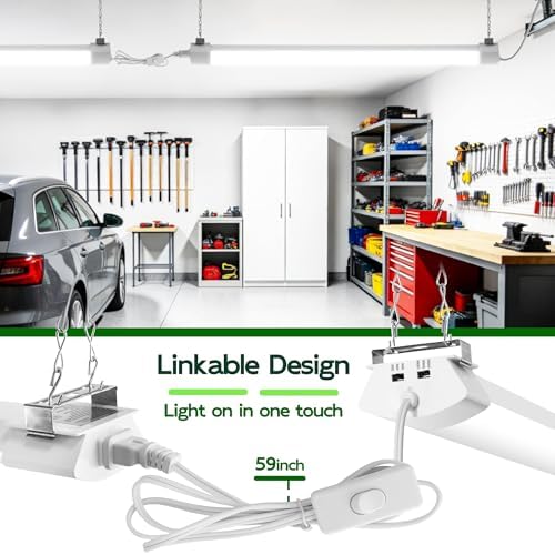 Hlite 4FT LED Shop Light with Power Cord 5000LM,3 Power Level&3CCT,6 Pack - Image 5