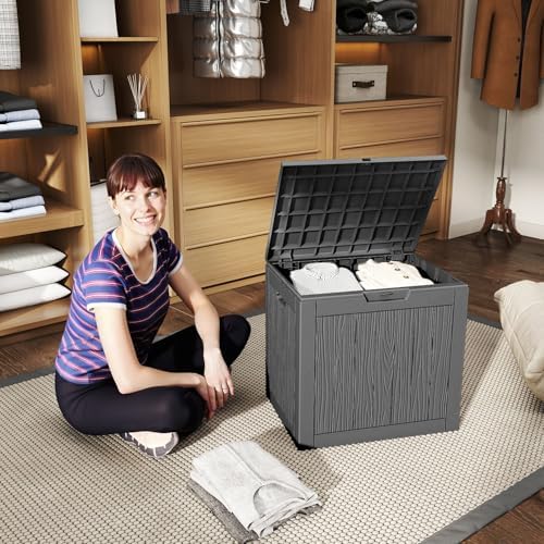 40 Gallon Resin Deck Box, Outdoor Storage Box, Waterproof UV Resistant Lockable，Weatherproof Organizer for Patio Furniture Cushions, Pool Accessories, Garden Tools, Indoor & Outdoor Use, Black - Image 7