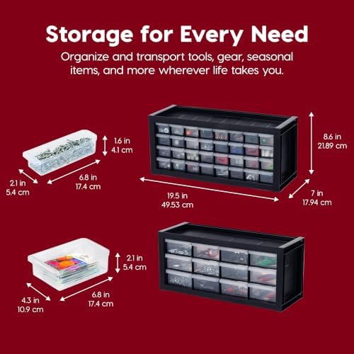 IRIS USA 32-Drawer Tool Organizer, Nuts & Bolts, Small Parts, Black - Image 2